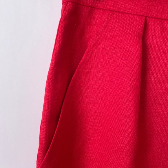 Vintage Yves Saint Laurent Skirt Suit 10 Red Double Breasted Blazer Gold Buttons - Picture 11 of 14